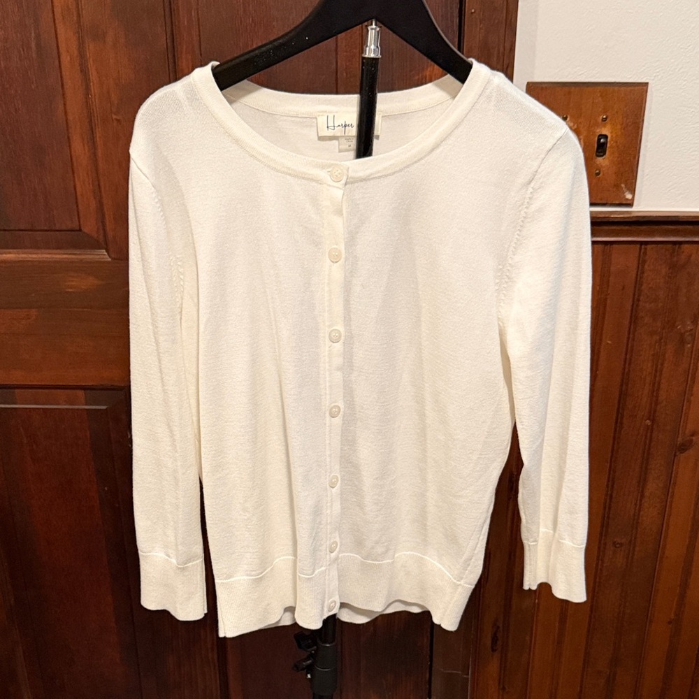 Harper Ivory Button-Up Cardigan